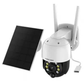IP-Sicherheitskamera Foscam B4 Dome 4 MP (2560×1440), WLAN 2,4 GHz, IP65, Solar + Batterie 5000 mAh, 355° Schwenken, 90° Neigen