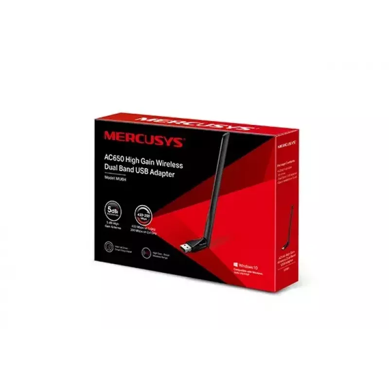 Mercusys AC650 High Gain kabelloser Dual-Band-USB-Adapter