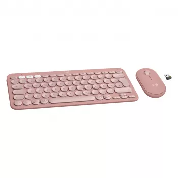 Logitech Pebble 2 Combo Tastatur Maus inklusive Universal RF Wireless + Bluetooth QWERTZ Deutsch Rosa (920-012205)
