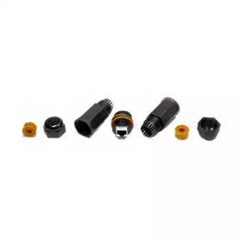 Good Connections ODC-02 Outdoor IP67 Cat.6A RJ45 Patchkabel-Kupplung, Schwarz