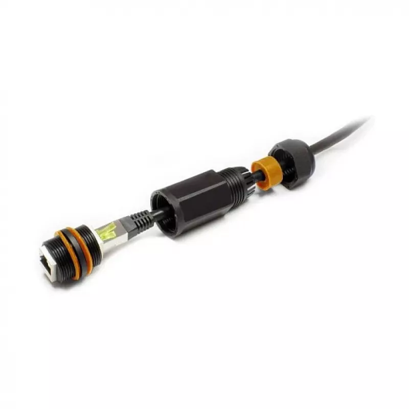 Good Connections ODC-02 Outdoor IP67 Cat.6A RJ45 Patchkabel-Kupplung, Schwarz