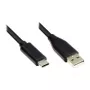 Verbindungskabel USB 2.0, USB-C™ Stecker an USB 2.0 A Stecker, CU, schwarz, 2m, Good Connections® (GC-M0118)