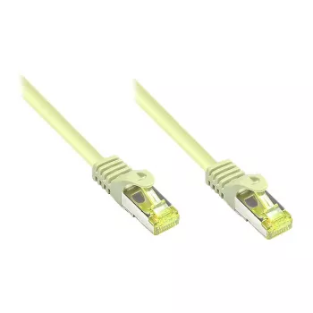 RJ45 Patchkabel mit Cat.7 Rohkabel und Rasthebelschutz (RNS®), S/FTP, PiMF, halogenfrei, 600 MHz, OFC, Grau, 0,15 m, Good Connections® (8070R-002)