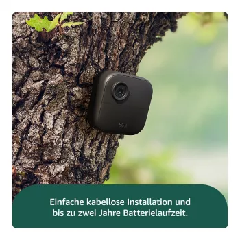 AMAZON (RING) Blink Outdoor 4 - Netzwerk-Überwachungskamera - Außenbereich, Innenbereich - wetterfest - Farbe (Tag/Nacht) - 1080p - Audio - kabellos - Wi-Fi (B0B1N5RL1Q)