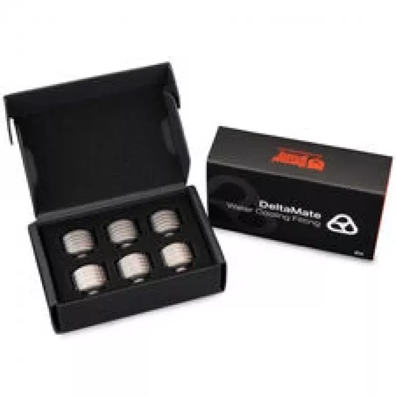 Thermal Grizzly DeltaMate Compression Fitting ST16, Messing G1/4, Nickel, 6er-Pack (TG-DM-FIT-6201)