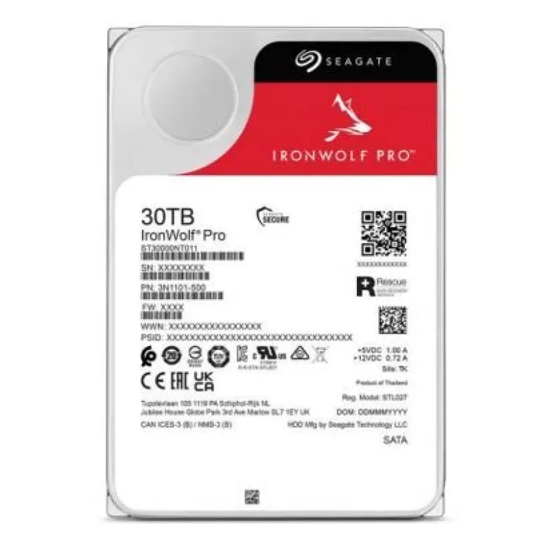HDD | SEAGATE | IronWolf Pro | 30 TB | 512 MB | 7200 U/min | 3,5 | ST30000NT011