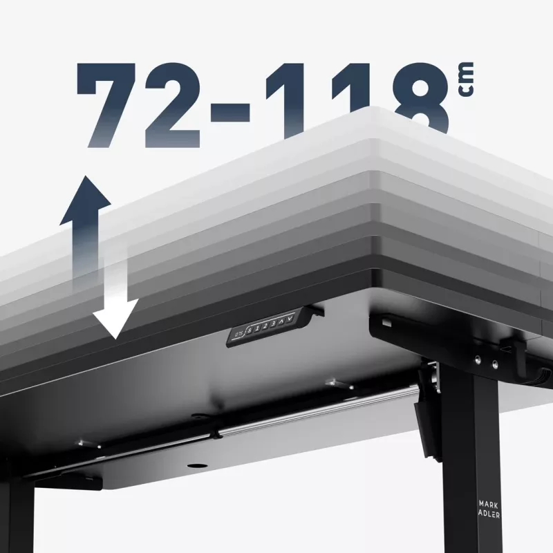 Schreibtisch mark adler Leader 7.3 Schwarz – höhenverstellbare ergonomische Workstation