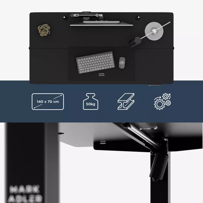 Schreibtisch mark adler Leader 7.3 Schwarz – höhenverstellbare ergonomische Workstation