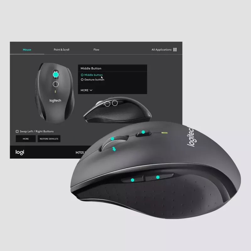 Logitech Marathon M705 Maus Kabellos USB Schwarz