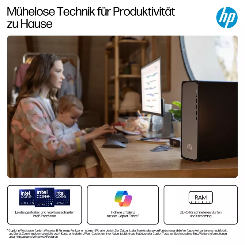 HP OmniDesk S03-0055ng Intel Core i5-14400 Slim Tower Desktop - Komplettsystem - Core i5