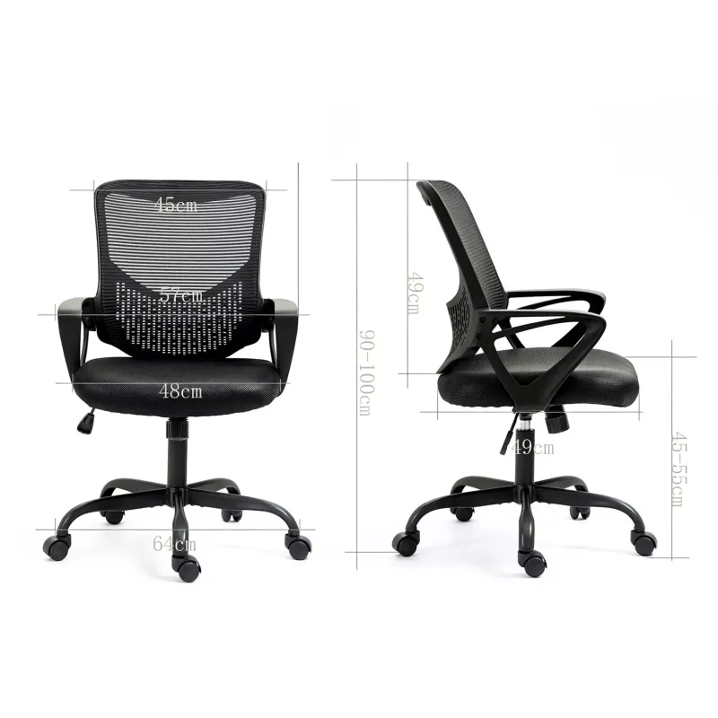 Bürostuhl ActiveJet YK507 schwarz – ergonomischer Drehstuhl, Stoff/PU, höhenverstellbar