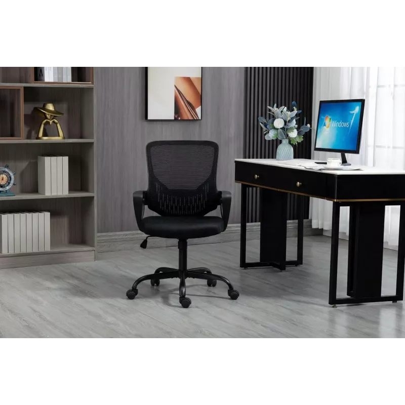 Bürostuhl ActiveJet YK507 schwarz – ergonomischer Drehstuhl, Stoff/PU, höhenverstellbar