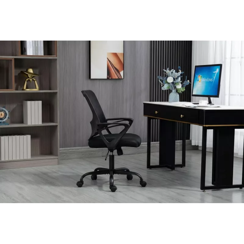 Bürostuhl ActiveJet YK507 schwarz – ergonomischer Drehstuhl, Stoff/PU, höhenverstellbar