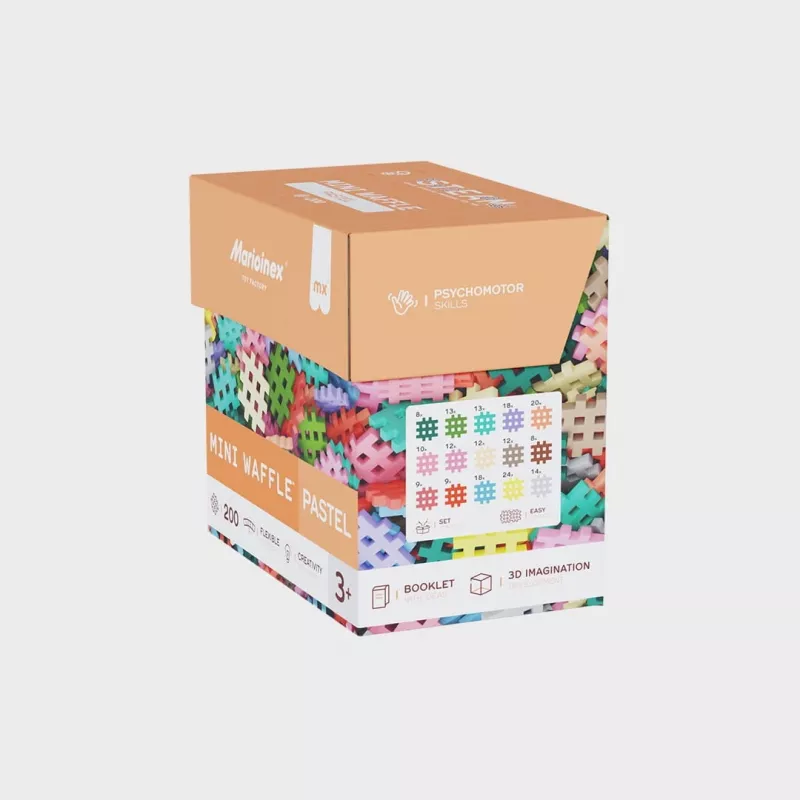 Bausteine Marioinex Mini Waffle 200 Stück Pastell — Bauset für Kinder