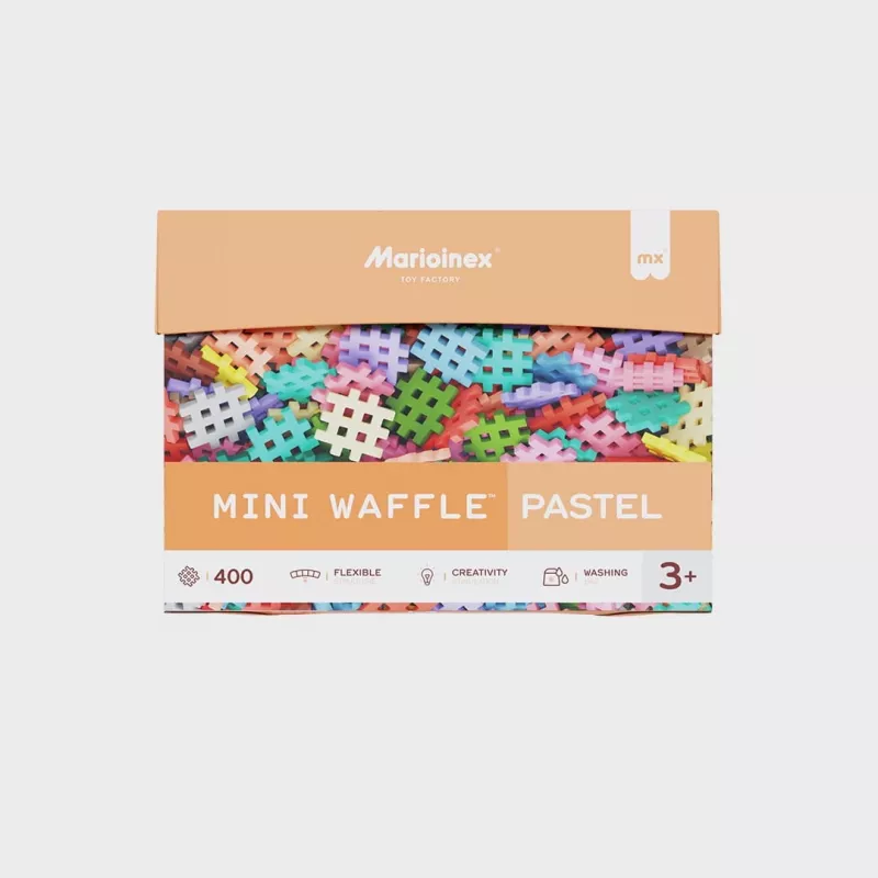 Bausteine Marioinex Mini Waffle 400 Stück pastell – Bauset für Kinder