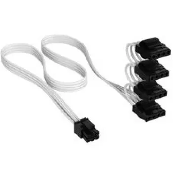 Corsair Kabel, Typ 4, PATA-Stromanschlüsse, 450 mm, 550 mm, 650 mm, 750 mm, einzeln ummantelt – Weiß