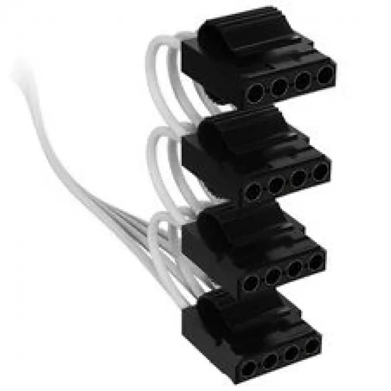Corsair Kabel, Typ 4, PATA-Stromanschlüsse, 450 mm, 550 mm, 650 mm, 750 mm, einzeln ummantelt – Weiß