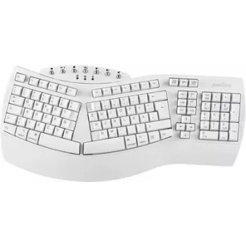 Perixx 11615 Tastatur RF Wireless + Bluetooth QWERTZ Französisch - Deutsch - Spanisch - UK Englisch - US Englisch Weiß (PERIBOARD-612W DE)