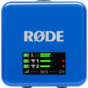 Mikrofon Rode Wireless Go III blau — kompaktes drahtloses Lavaliersystem