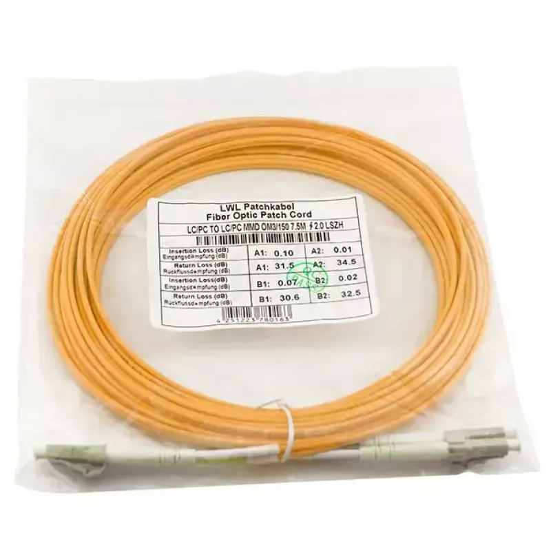 Glasfaser-Duplexkabel BlueOptics CAB-MMF50-LC-LC-3-BO OM2 Multimode LC zu LC 3 m Orange