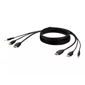 KVM-Kabel Belkin F1DN1CCBL — HDMI auf USB A/B mit Audio, USB-Tastatur/Maus-Anschlüsse, 3 m