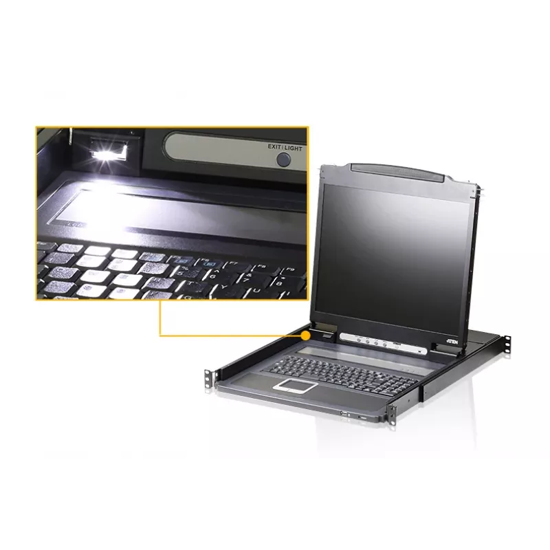 ATEN CL3000N Rack-Konsole 48,3 cm (19 Zoll) 1280 x 1024 Pixel Aluminium Schwarz 1U