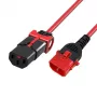 ACT Powercord C13 IEC Lock+ - C14 IEC Lock Dual Locking rot 2 m, PC3615