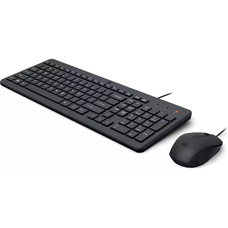 Kabelgebundenes Tastatur-Maus-Set HP 150 — Full-Size USB Tastatur (Membran), Schwarz, inklusive Maus