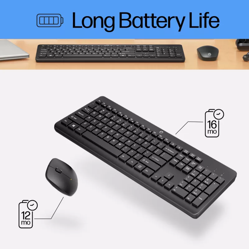 HP 230 Wireless-Maus-und-Tastatur-Kombination, Weiß, Maus im Lieferumfang