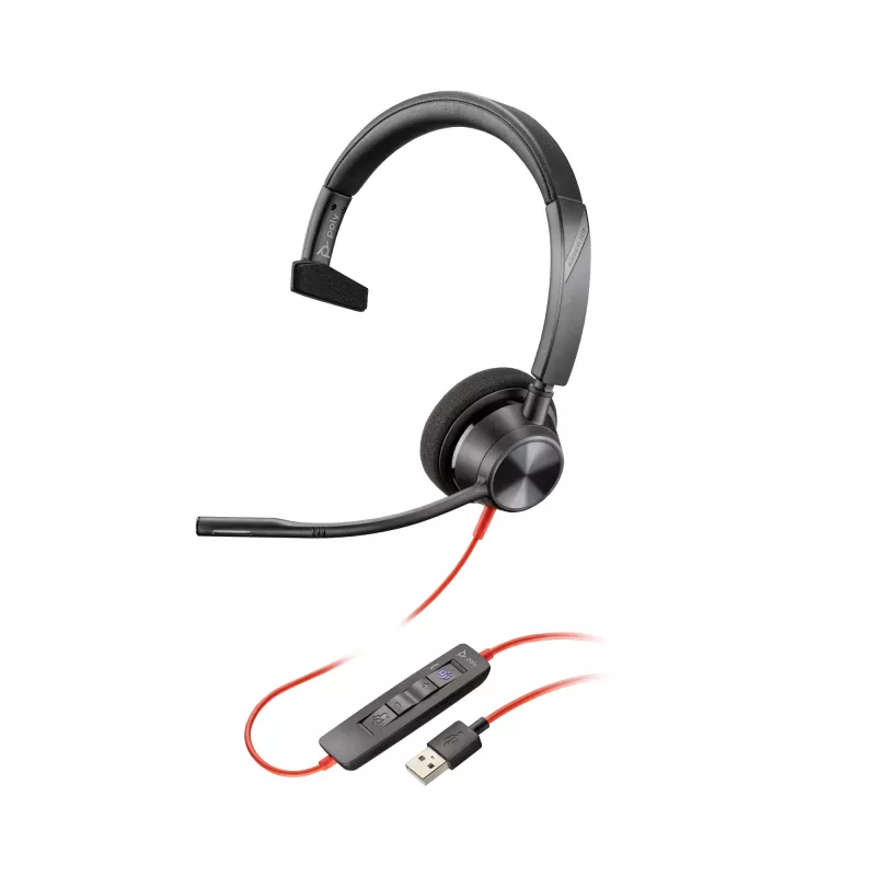 HP Poly Blackwire 3310 Microsoft Teams-zertifiziertes Headset +USB-C/A-Adapter TAA