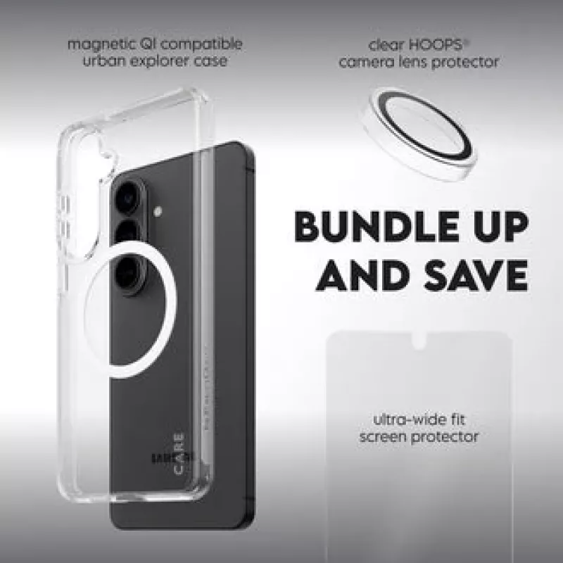 Displayschutz PanzerGlass CARE 3-in-1 für Samsung Galaxy S Plus 2026 — PanzerGlass CARE Set
