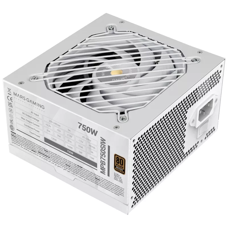 Mars Gaming MPB750SIW-Netzteil 750 W 24-Pin-ATX ATX Weiß