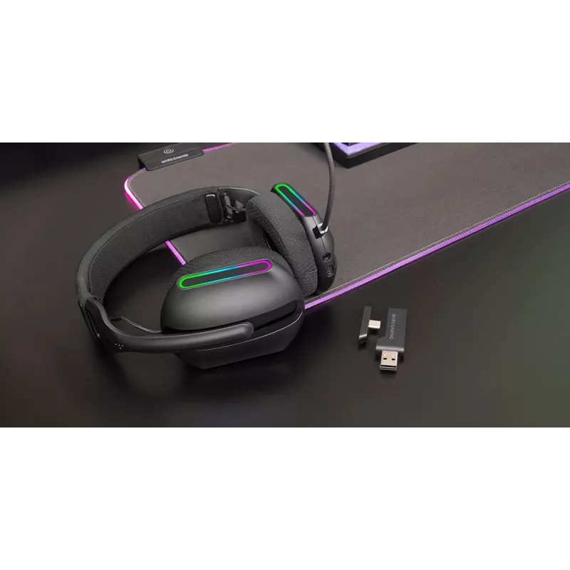 Mars Gaming MHW-PRO Headset Kabelgebunden & Kabellos Kopfband USB Typ-C Bluetooth Schwarz