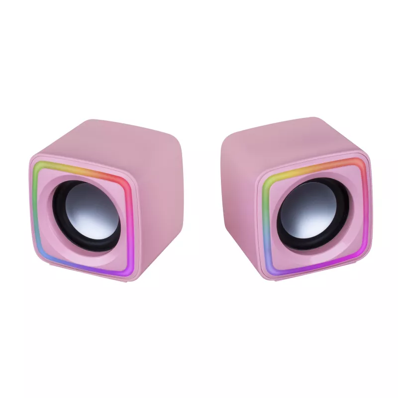 Mars Gaming MSCUBEP Pink kompakte RGB-Gaming-Lautsprecher 8W DSP-Soundprozessor