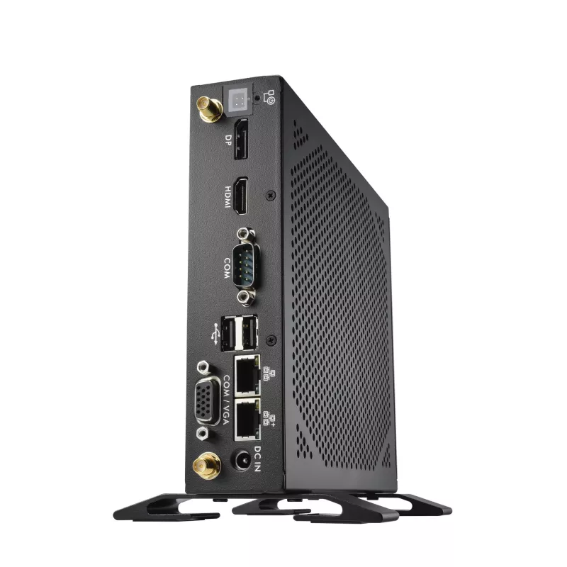 Shuttle XPC schlank Barebone DS50U, Intel Celeron 7305, 2x LAN (1x 2.5Gbit ,1x 1Gbit), 1xCOM,1xHDMI,1xDP, 1x VGA, lüfterlos, Dauerbetrieb 24/7