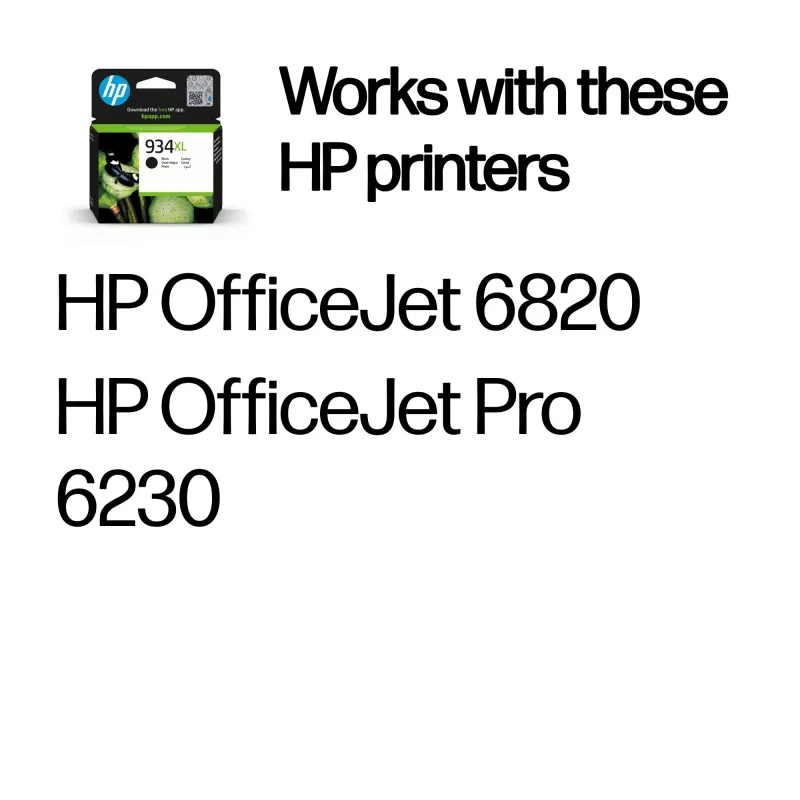 HP 934XL High Yield Schwarz Original Tintenpatrone, Schwarz, 1 Stück, 1000 Seiten