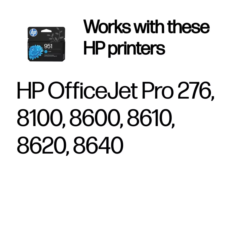 HP 951 Cyan Original Tintenpatrone, Cyan, 1 Stück, 535 Seiten