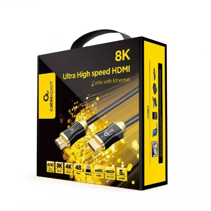 HDMI-Kabel Gembird CCBP-HDMI8K-AOC-5M — HDMI 2.1, 48 Gbit/s, 5 m, vergoldete Stecker