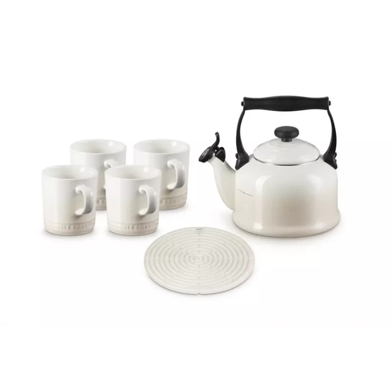 Le Creuset Traditioneller Herd-Wasserkessel, 2,1 l, Meringue (40102027160000)