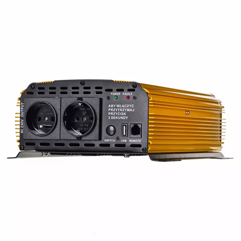 Volt Polska Sinus Plus 4000 12/230 V Reiner Sinus Wechselrichter, 2000 W Dauerleistung / 4000 W Spitzenleistung