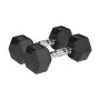 Gummierte Gusseisen-Hanteln HEX 2x9 kg REBEL ACTIVE