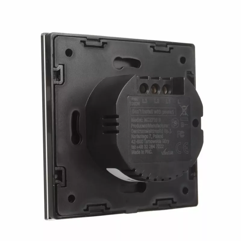 Maclean MCE712B Touch-Lichtschalter, Doppel (Wechsel/Wechsel), Schwarz