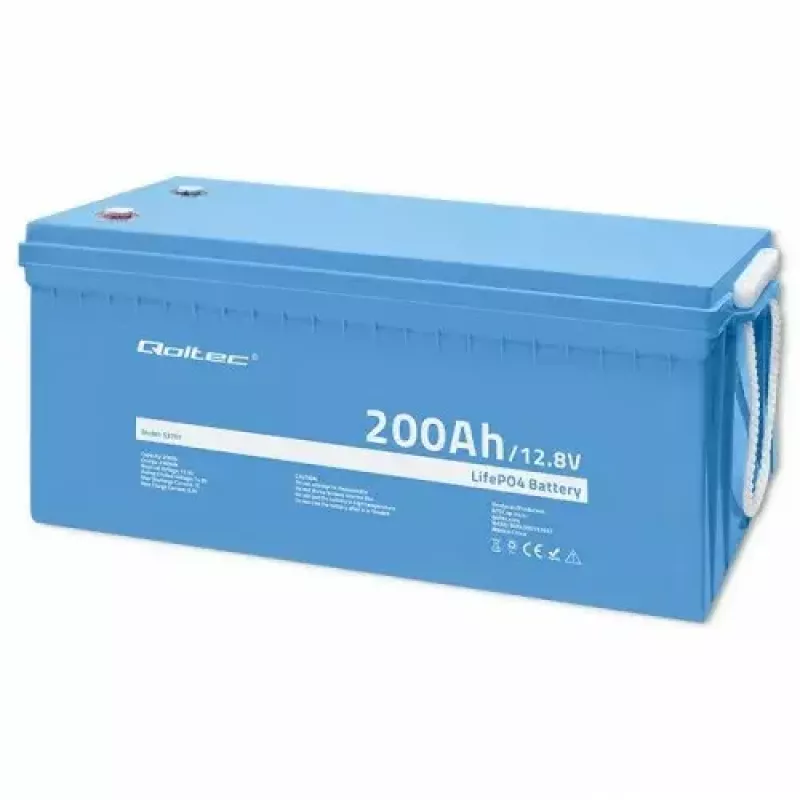 Qoltec 53707 Fahrzeugbatterie Lithium-Eisen-Phosphat 200 Ah 12,8 V