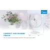 Tischventilator Midea FT40-21M — 40 cm Durchmesser, 3 Geschwindigkeiten, Oszillation, 25 W, Weiß