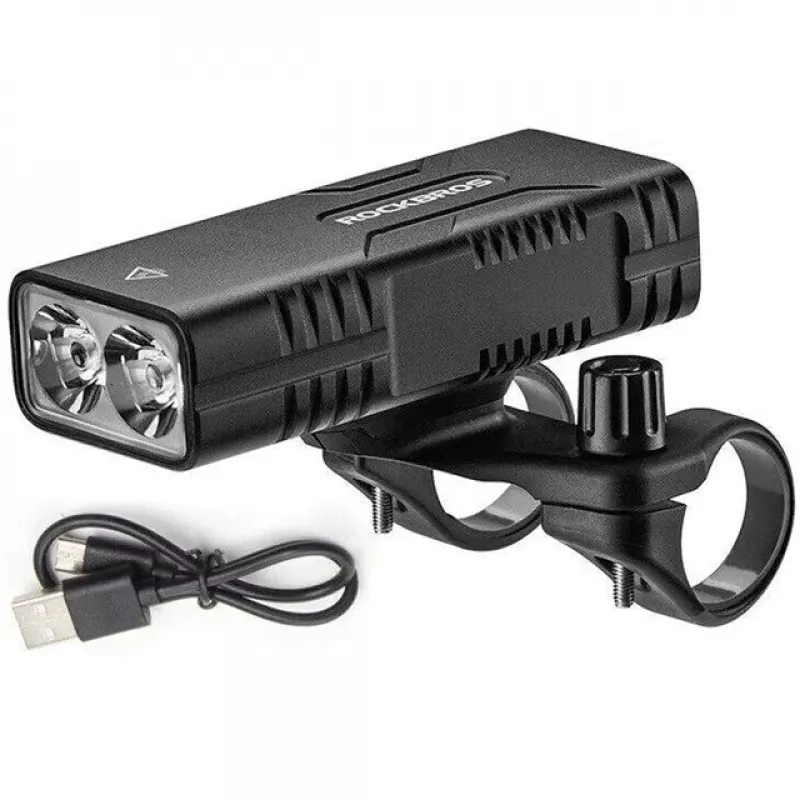 Rockbros Fahrradlampe mit Powerbank-Funktion + USB-C-auf-USB-A-Kabel, 850 lm, schwarz