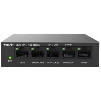 Wired Router Tenda G0-5G-PoE Gigabit Ethernet Schwarz IPSec VPN