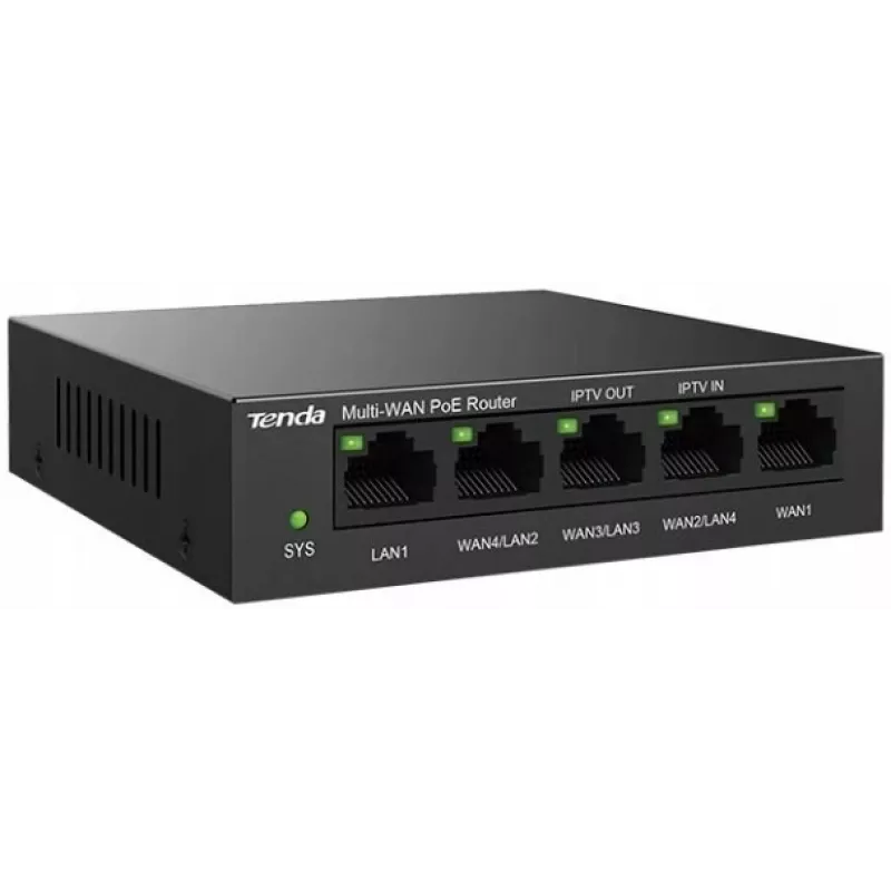 Wired Router Tenda G0-5G-PoE Gigabit Ethernet Schwarz IPSec VPN