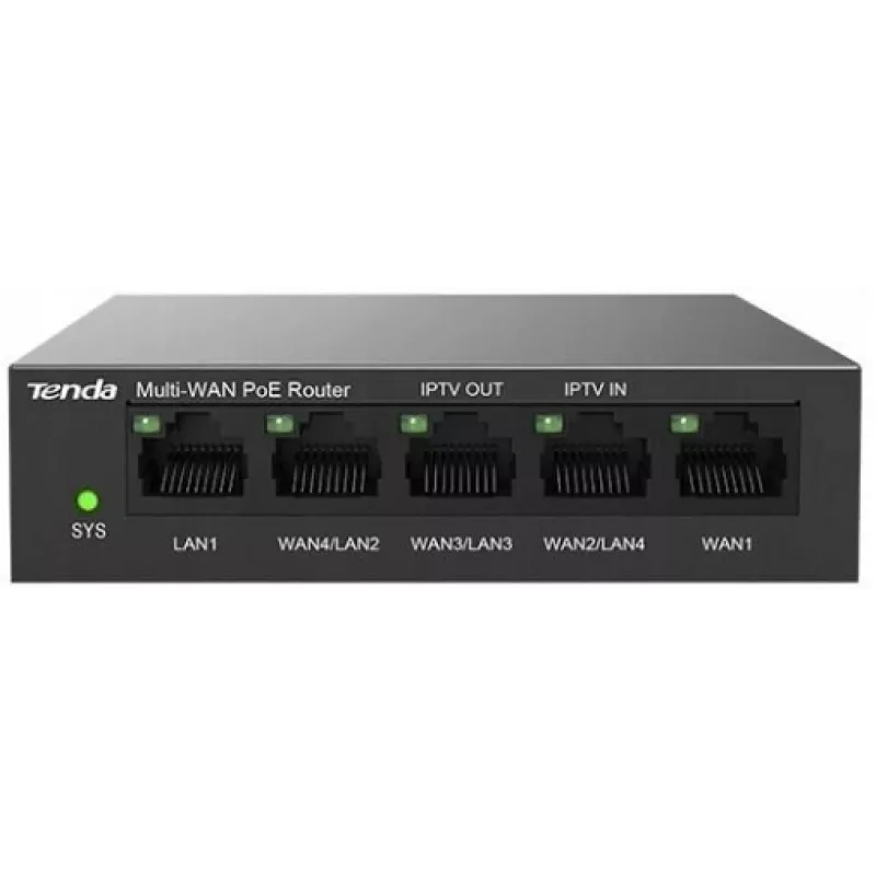 Wired Router Tenda G0-5G-PoE Gigabit Ethernet Schwarz IPSec VPN