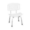 Duschhocker REHA FUND WILSON RF-820 mit ausgeschnittener Rückenlehne, U-förmigem PVC-Sitz, höhenverstellbar 75–85 cm, belastbar bis 110 kg, weiß