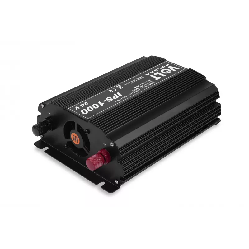 Volt Polska IPS-1000 24/230 V Wechselrichter mit modifizierter Sinuswelle, 700 W Dauerleistung / 1000 W Spitzenleistung